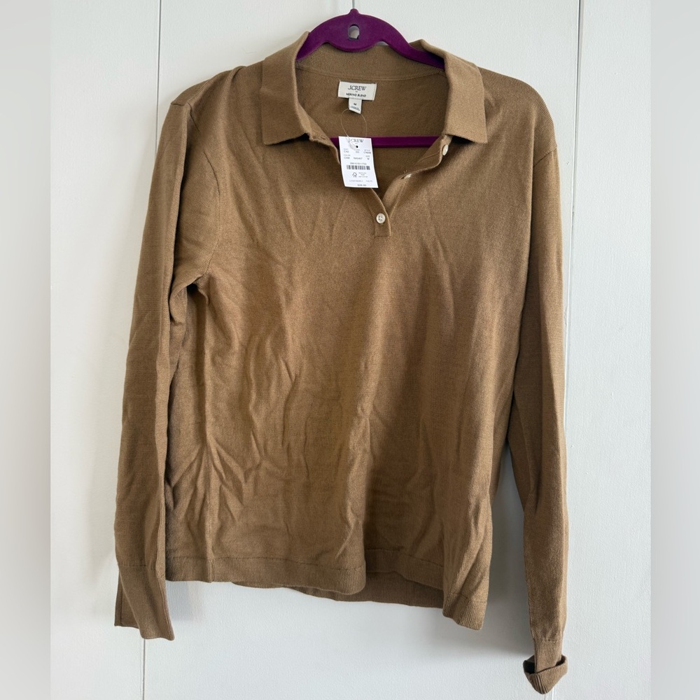 J. Crew Women's Camel V-Neck Sweater
